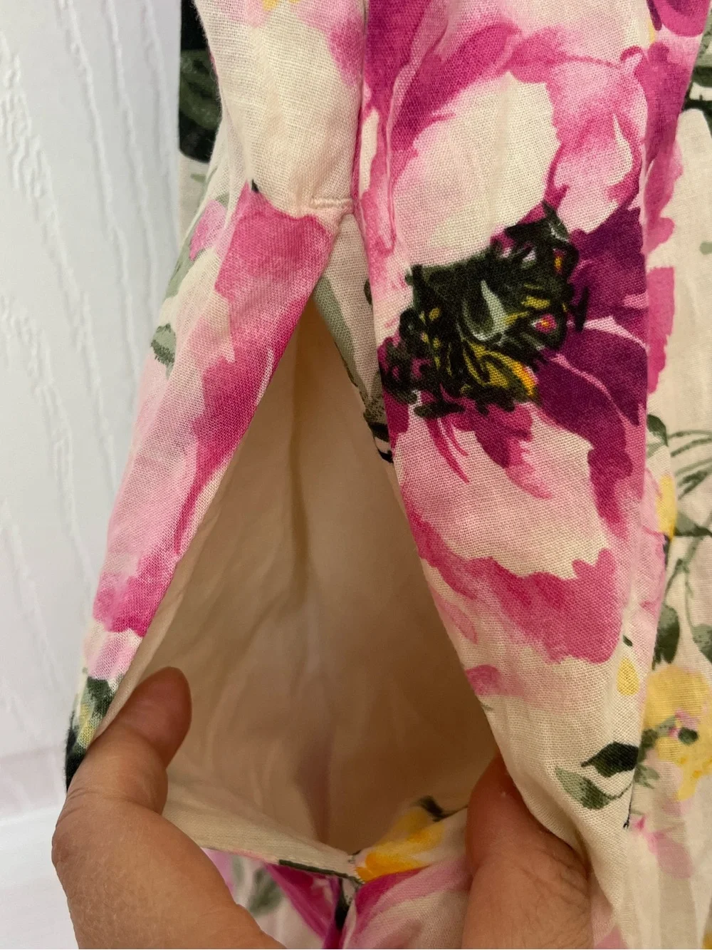 Abercrombie & Fitch Floral Pink Spaghetti-Strap tiered ruffle maxi dress size L